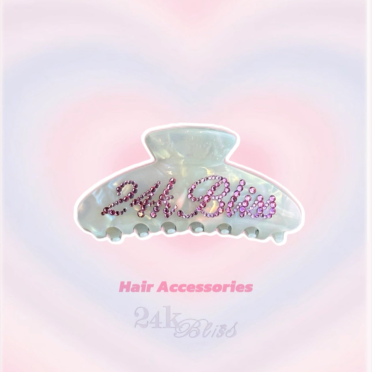 24k Bliss Handcrafted Custom Rhinestone Name Claw 手工點鑽訂製水鑽名字抓夾